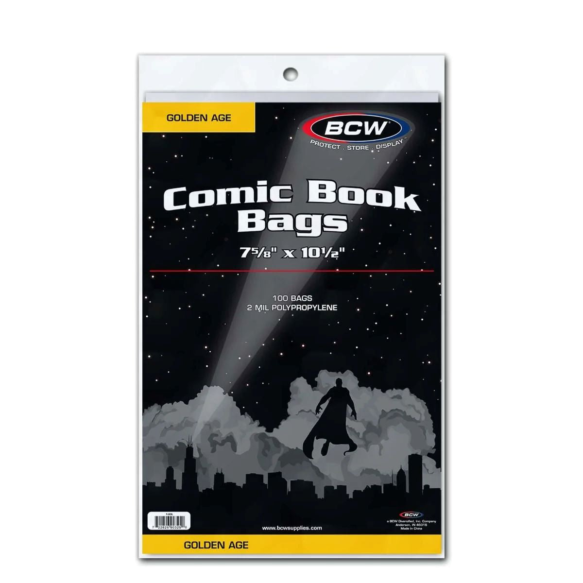 BCW: Comic Book Bags 2 Mil Polypropylene 100 Pack - Golden