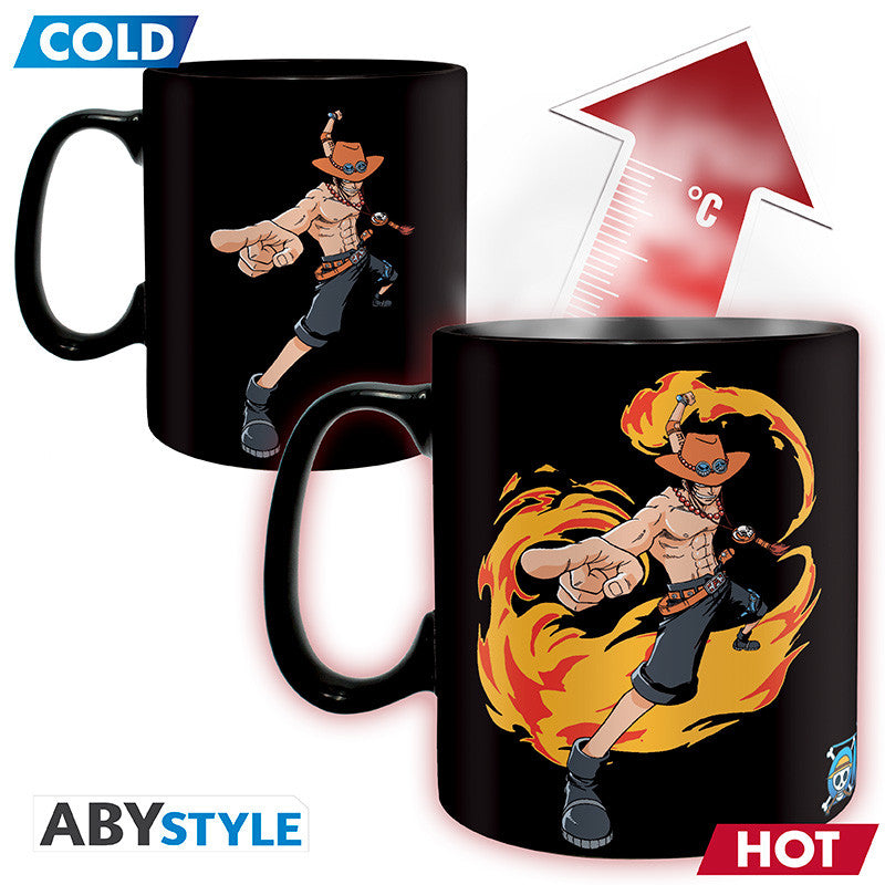 One Piece: Heat Change 460ml Mug - Luffy & Ace