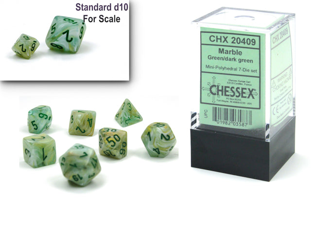Chessex: 7 Piece Dice Set - Marvel Mini Green/Dark Green