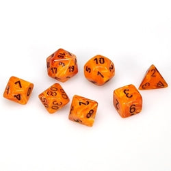 Chessex: 7 Piece Dice Set - Vortex Mini Orange/Black