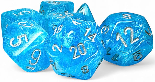 Chessex: 7 Piece Dice Set - Mega Luminary Sky/Silver