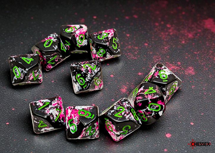Chessex: 10D10 - Brush Paintball/Green
