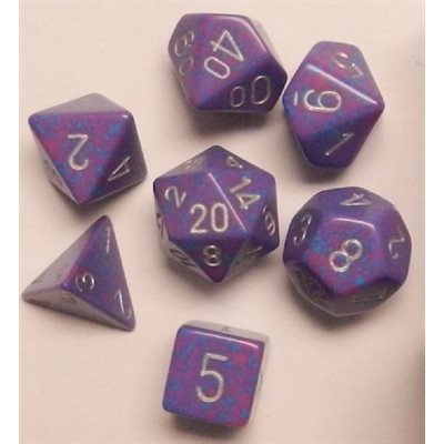 Chessex: 7 Piece Dice Set - Speckled Silver Tetra