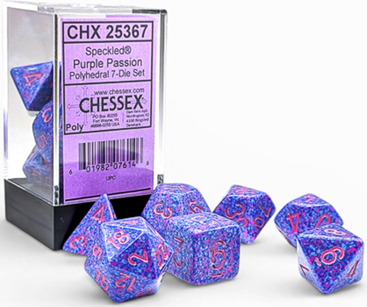 Chessex: 7 Piece Dice Set - Speckled Purple Passion