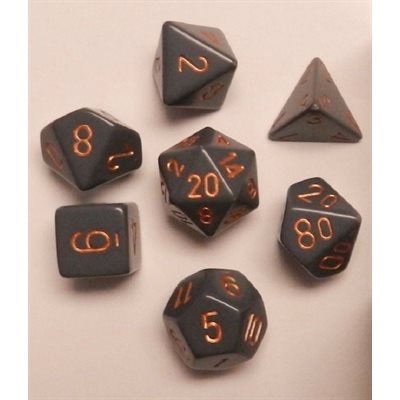Chessex: 7 Piece Dice Set - Opaque Dark Grey/Copper