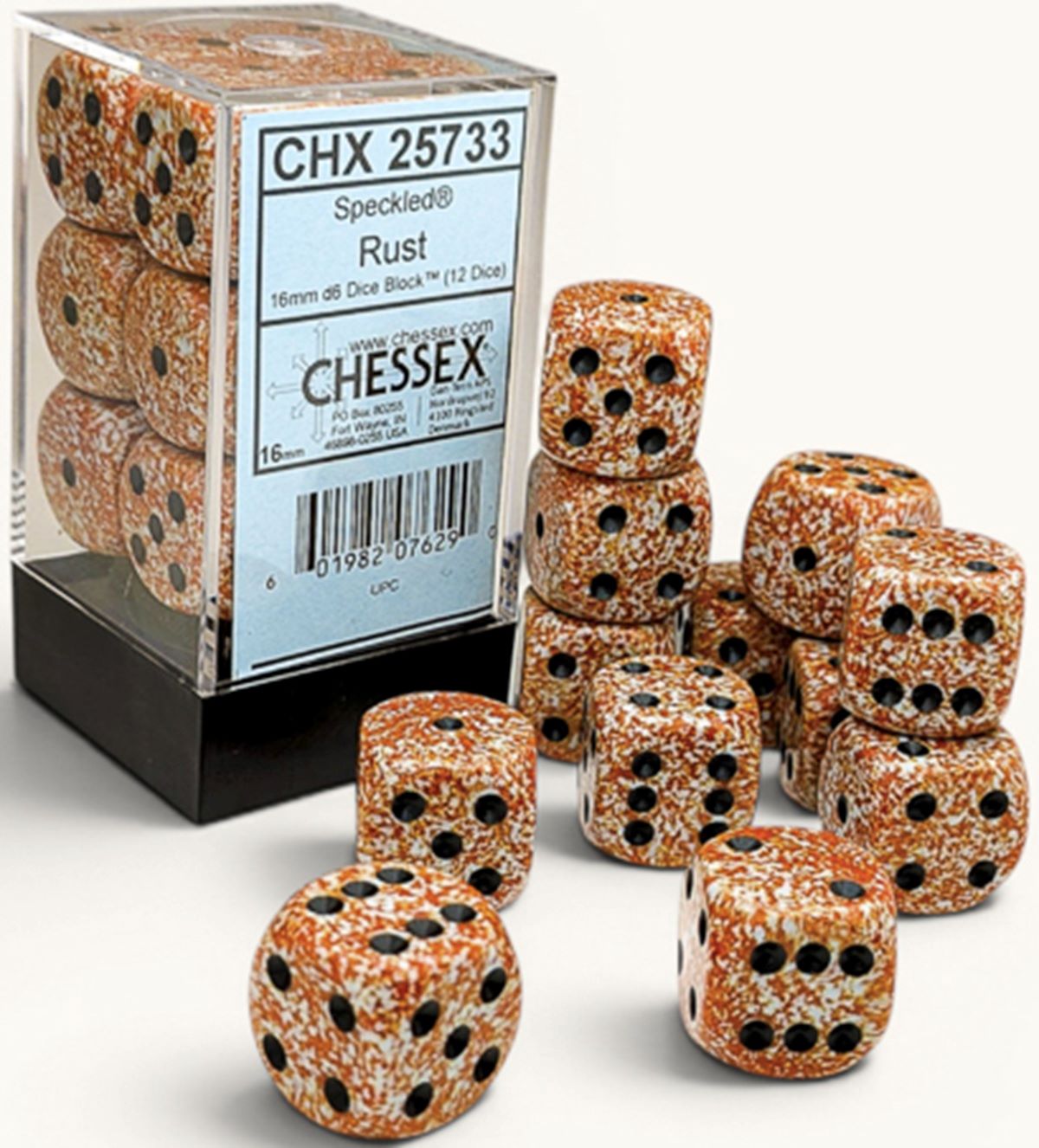 Chessex: 12D6 16MM Dice - Speckled Rust
