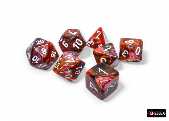 Chessex: 7 Piece Dice Set - Festive Symphony/White