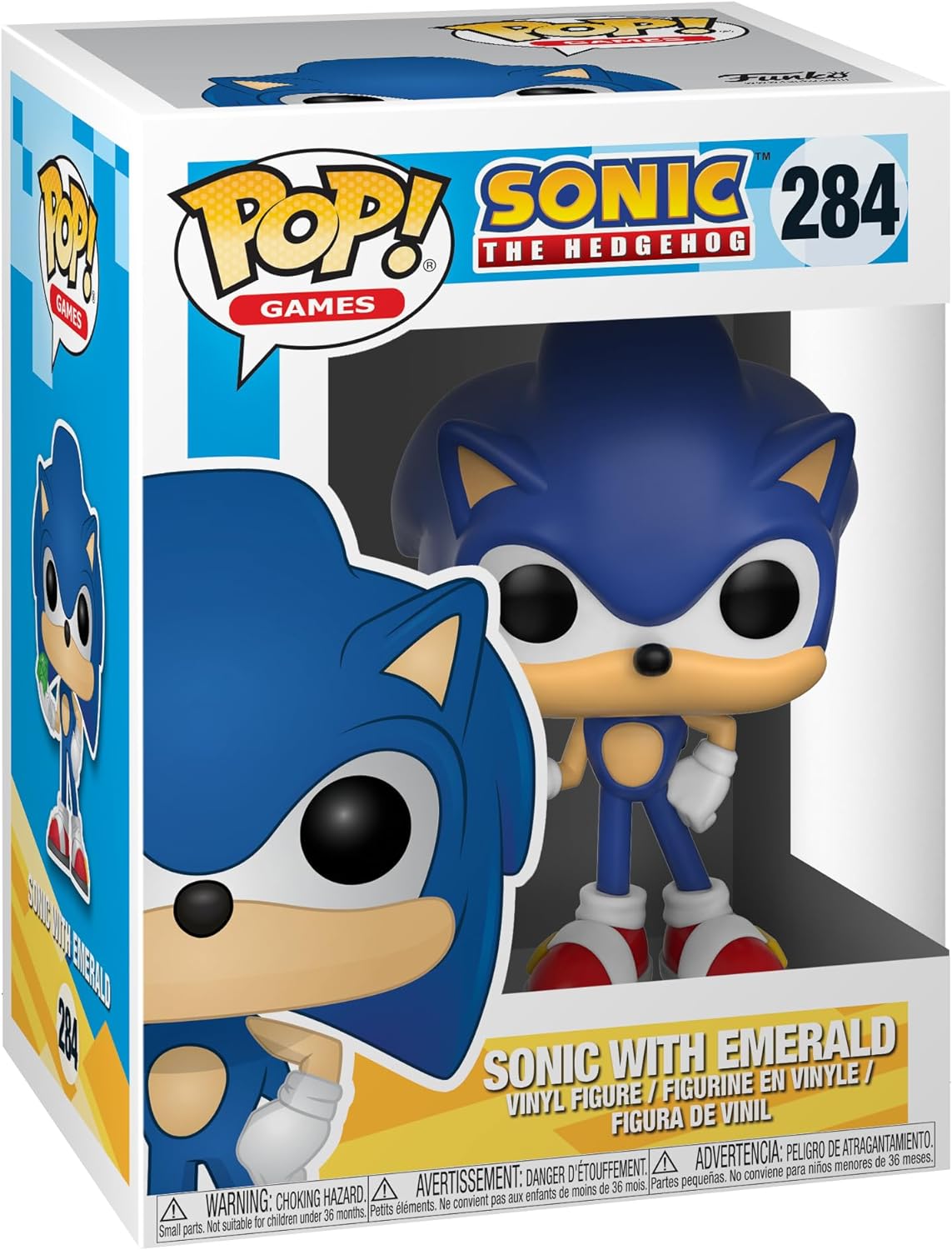 Pop Sonic The Hedgehog Sonic W/Emerald Vinyl Figure