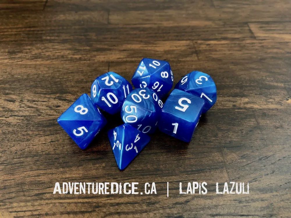 Adventure Dice: 7 Piece Dice Set - Lapis Lazuli