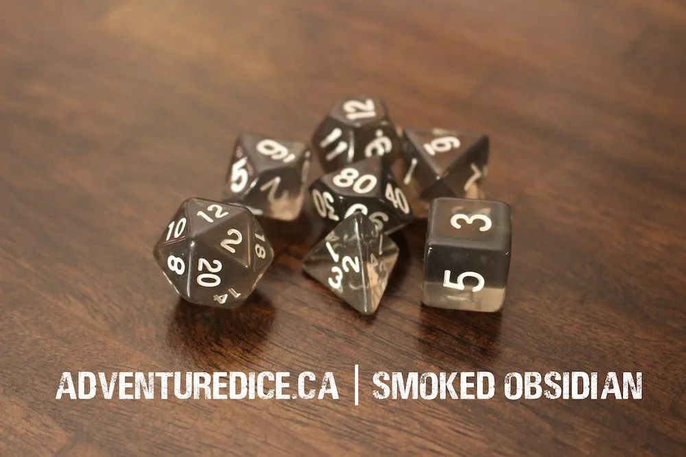 Adventure Dice: 7 Piece Dice Set - Smoked Obsidian