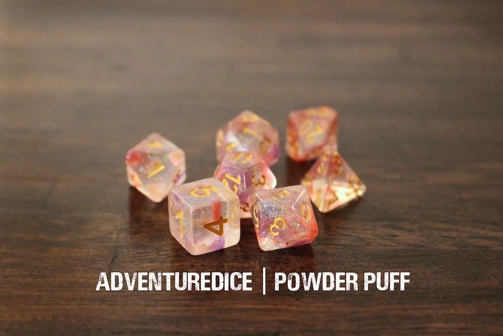 Adventure Dice: 7 Piece Dice Set - Powder Puff