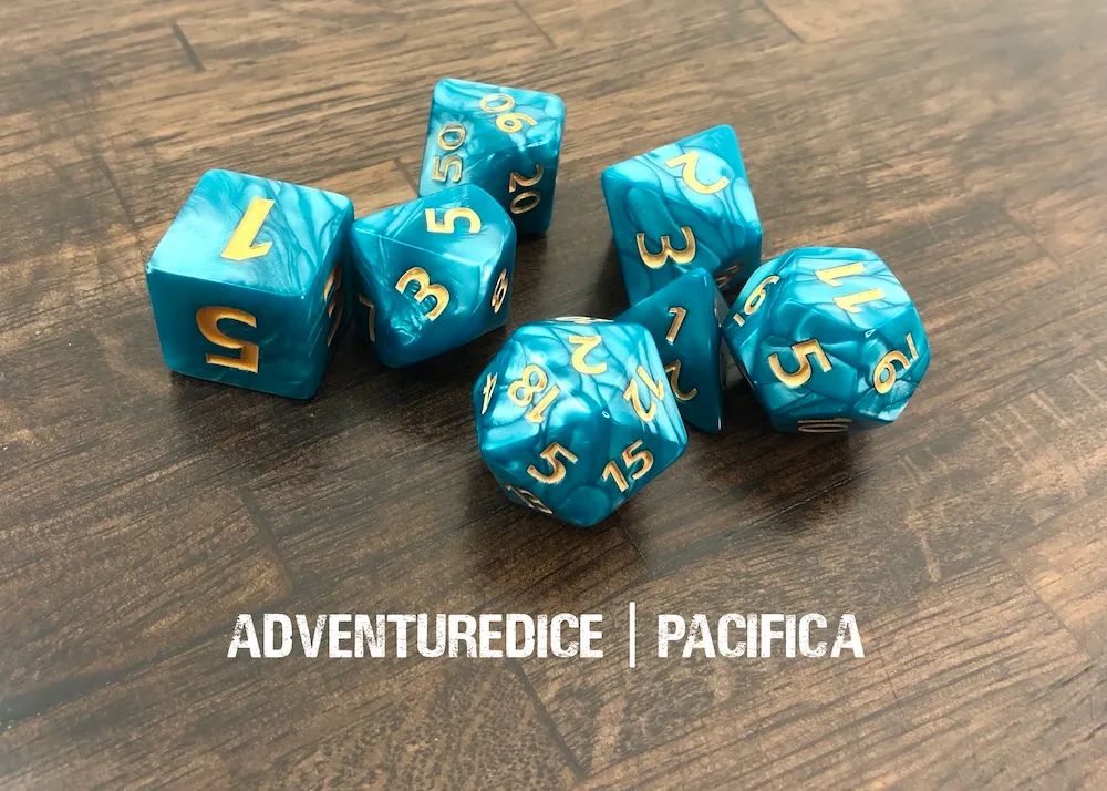 Adventure Dice: 7 Piece Dice Large Set - Pacifica