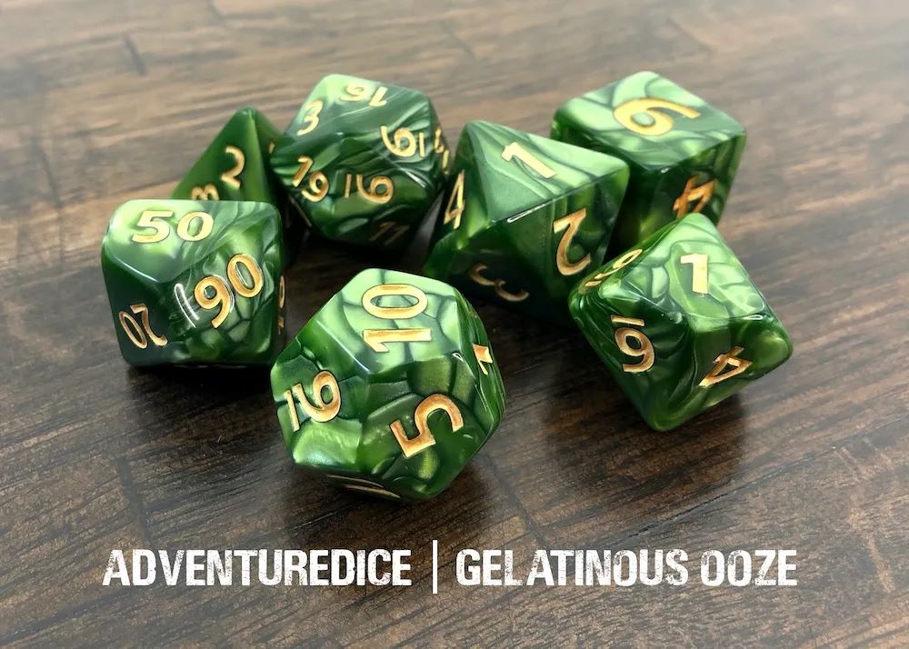 Adventure Dice: 7 Piece Dice Large Set - Gelatinous Ooze