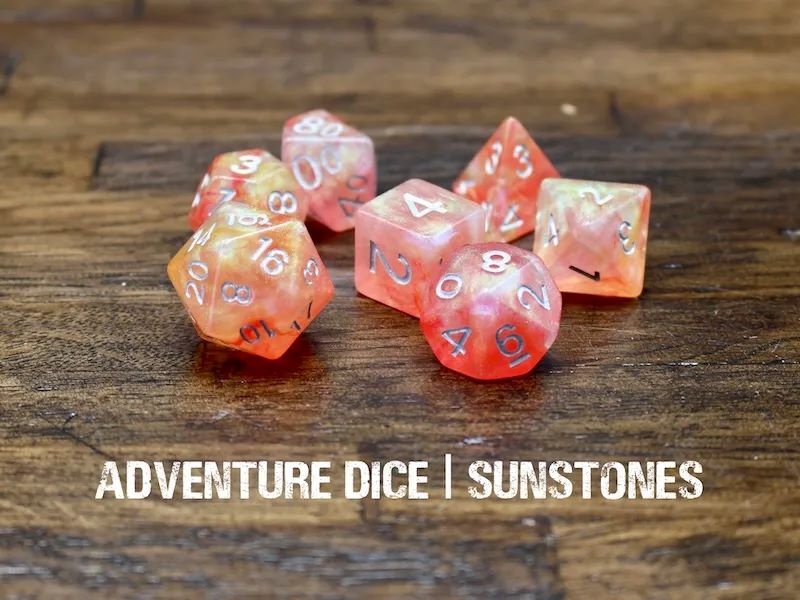 Adventure Dice: 7 Piece Dice Set - Sunstones