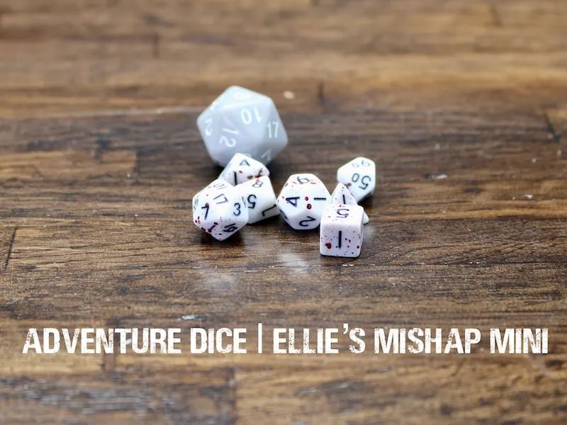 Adventure Dice: 7 Piece Mini Dice Set - Ellie’s Mishap