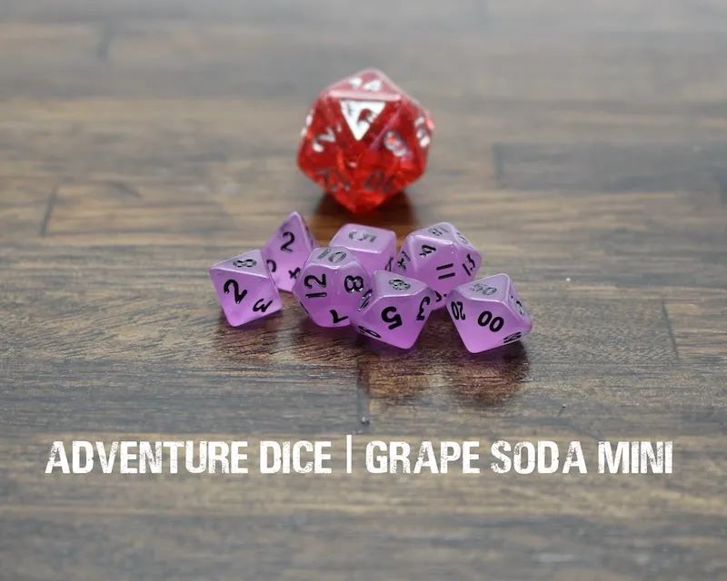 Adventure Dice: 7 Piece Mini Dice Set - Grape Soda