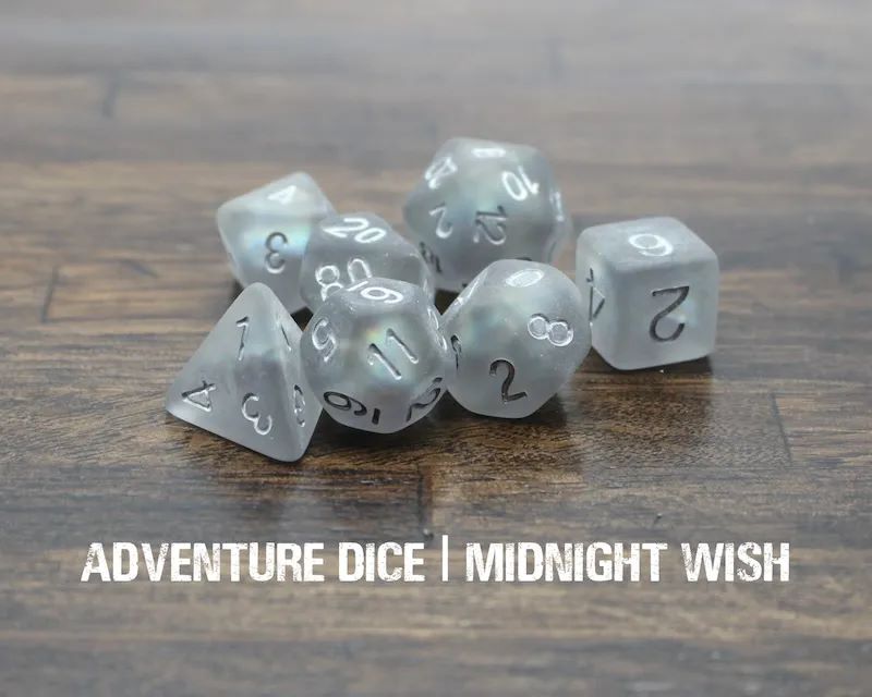 Adventure Dice: 7 Piece Dice Set - Midnight Wish