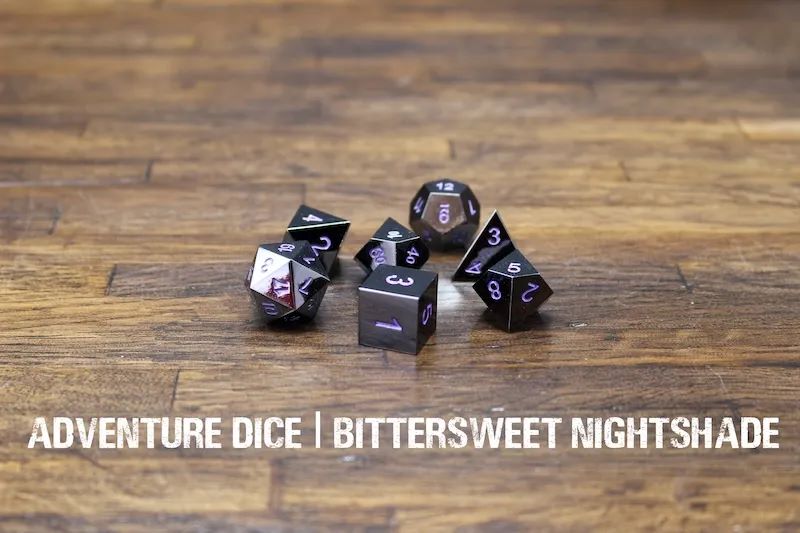 Adventure Dice: 7 Piece Metal Dice Set - Bittersweet Nightshade