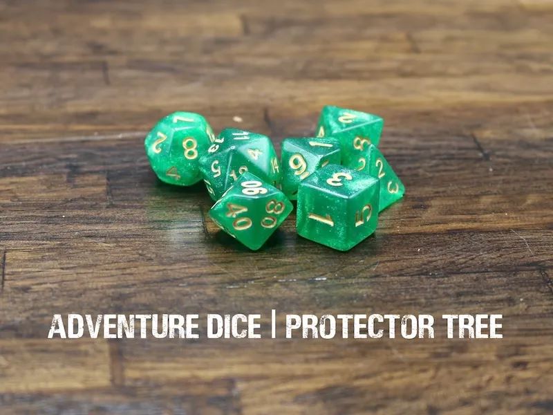 Adventure Dice: 7 Piece Dice Set - Protector Tree