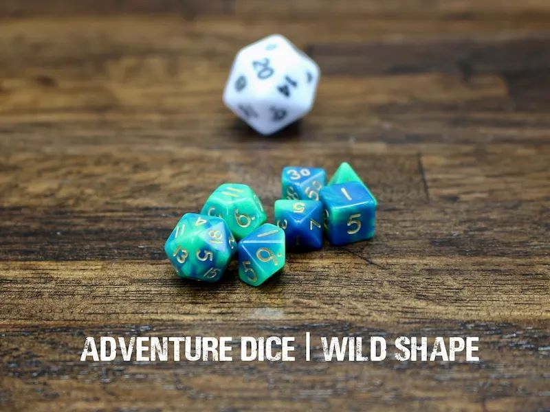 Adventure Dice: 7 Piece Mini Dice Set - Wild Shape