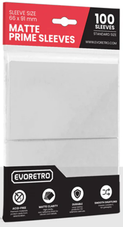 Evoretro: Matte Card Sleeves Standard Size 66x91mm 100 Count - Transparent