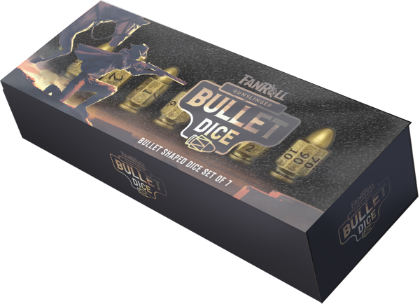 FanRoll: 7 Piece Resin Dice Set - Bullet Gunslinger