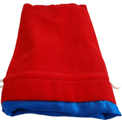 FanRoll: Large Velvet Dice Bag - Red/Blue