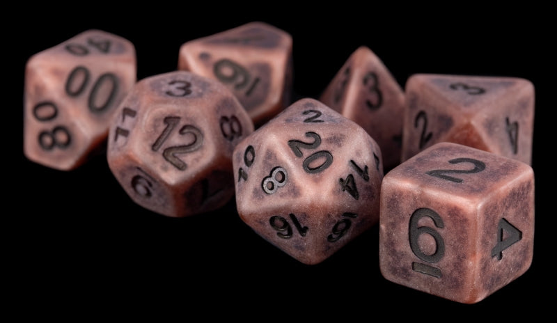 FanRoll: 7 Piece 16mm Resin Dice Set - Ancient Copper