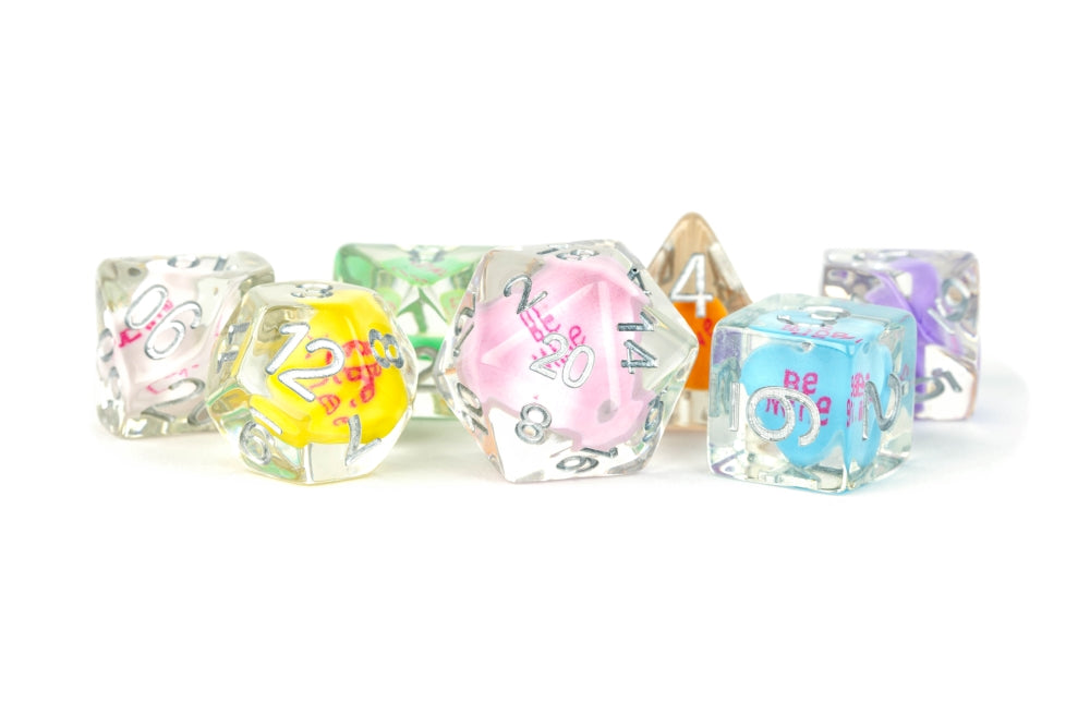 FanRoll: 7 Piece 16mm Resin Dice Set - Love Dice