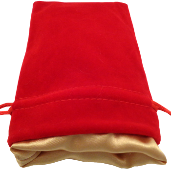 FanRoll: Small Velvet Dice Bag - Red/Gold
