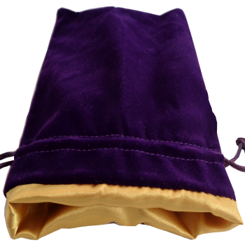 FanRoll: Small Velvet Dice Bag - Purple/Gold