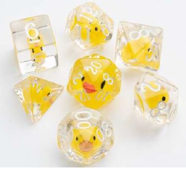 Gamegenic: Embraced Series - 7 Piece RPG Dice Set: Rubber Duck