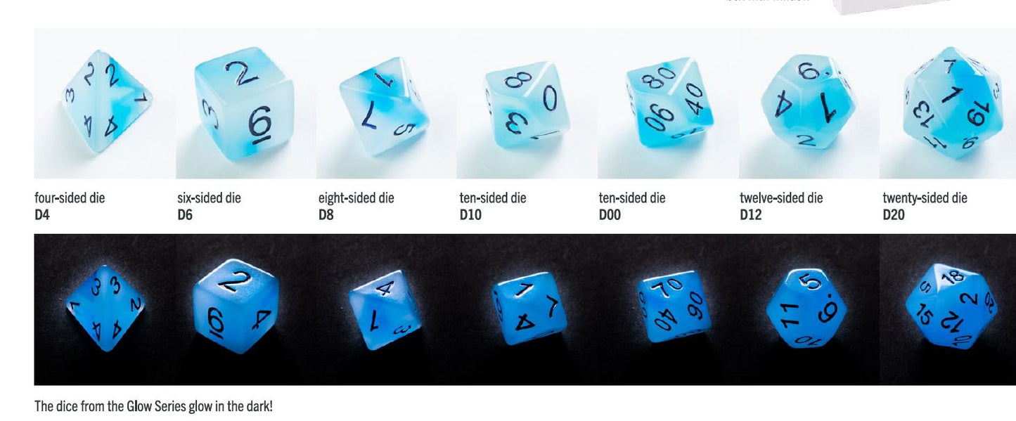 Gamegenic: Glow Series - 7 Piece RPG Dice Set: Icy Crumbs