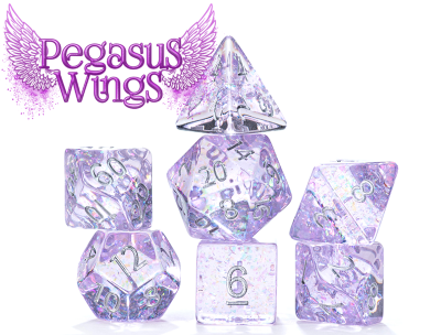 GKGD: 7 Piece 16mm Resin Dice Set - Pegasus Wings