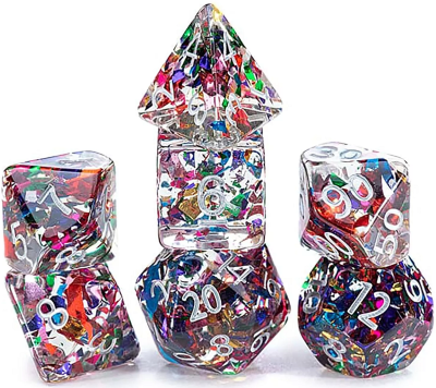 GKGD: 7 Piece 16mm Resin Dice Set - Stained Glass