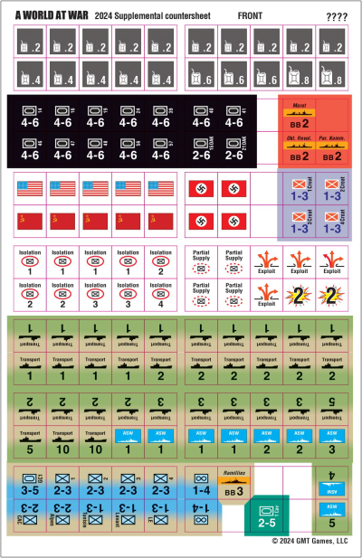 A World At War: Fourth Printing Countersheet
