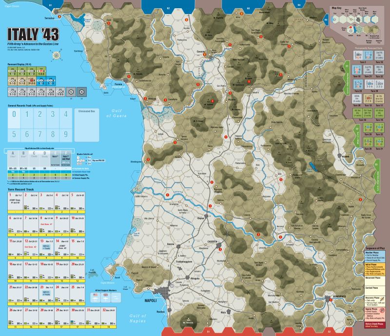 Italy '43: Mounted Map +2" Box
