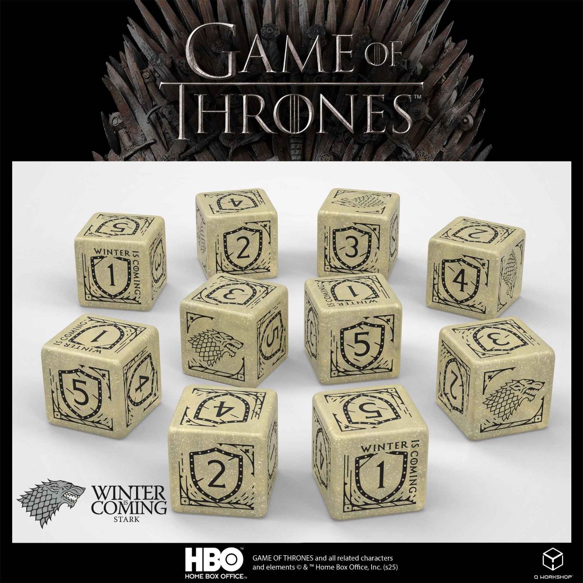 Game Of Thrones: 10 x D6 Dice Set - Stark