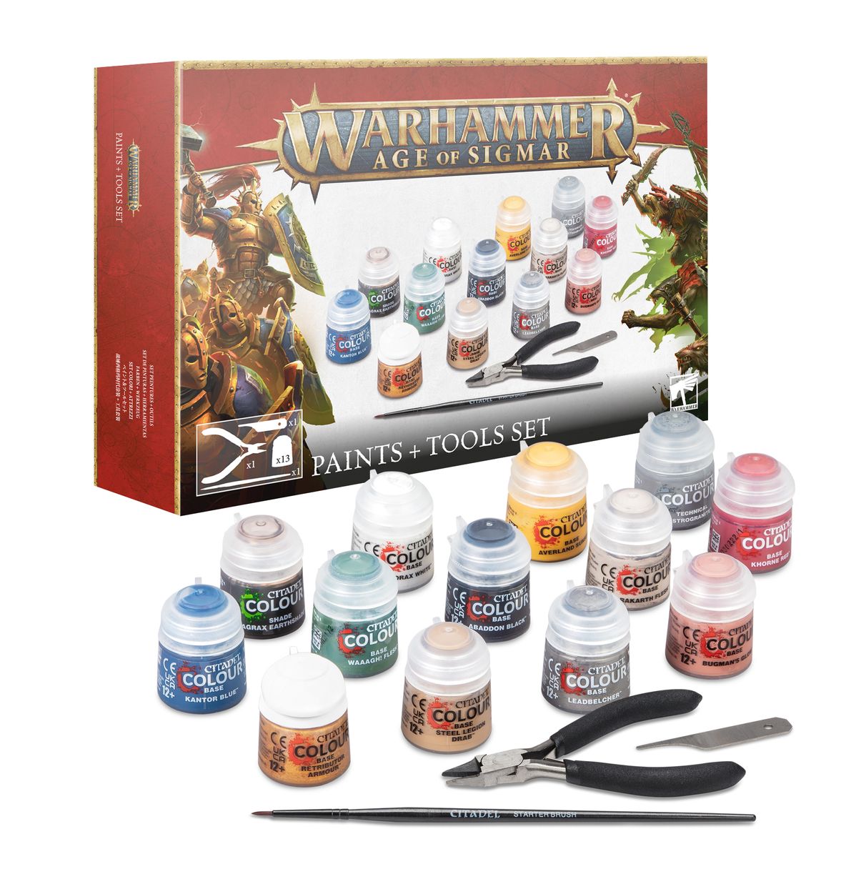 Warhammer Age Of Sigmar: Paint + Tools Set (New Edition)