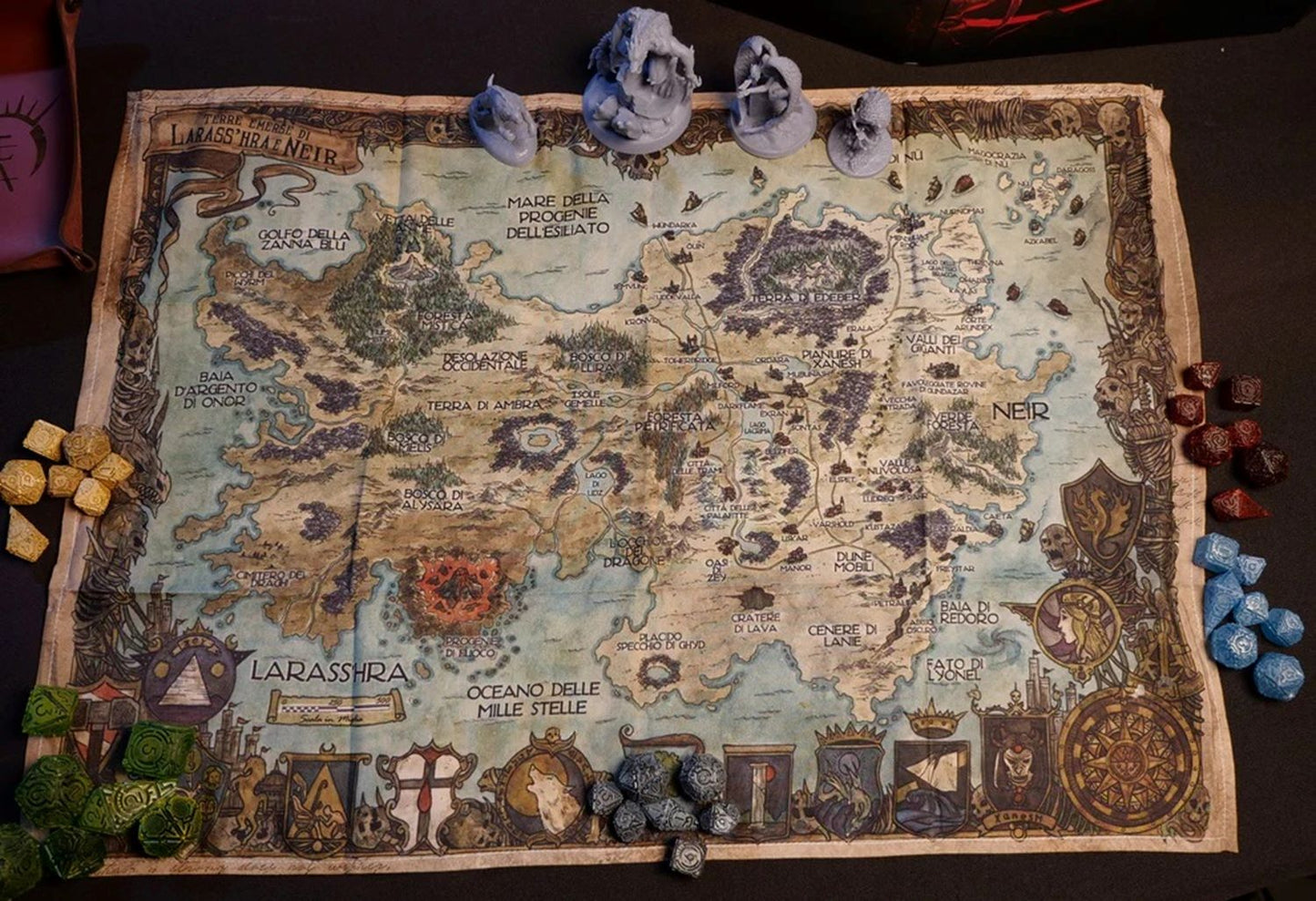 La Notte Eterna 5E RPG: World Map Printed On Fabric