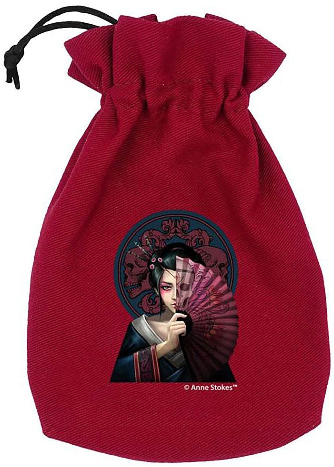 Anne Stokes Dice Pouch: Geisha Skull