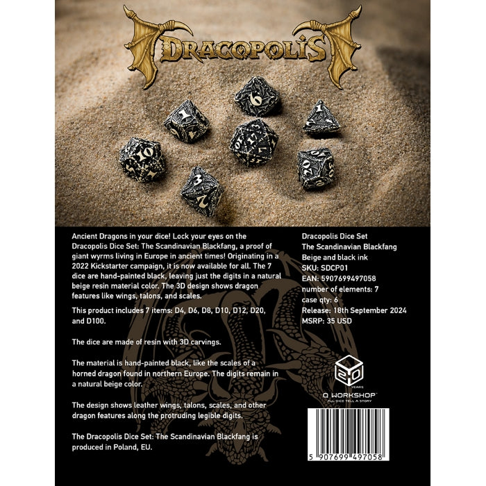 Dracopolis Dice Set: The Scandinavian Blackfang