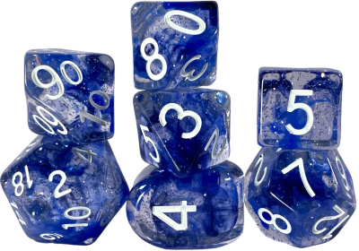 Roll For Initiative: Set Of 7 Dice - Sunken Silver