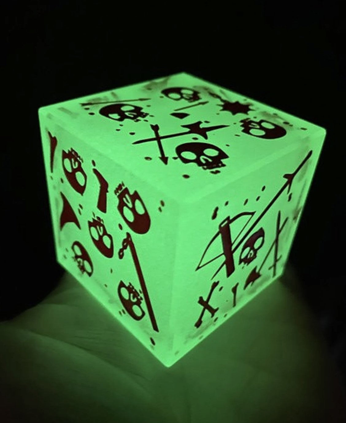 Massive Gelatinous Cube: 2 Inch (50mm) Die - Glow In The Dark
