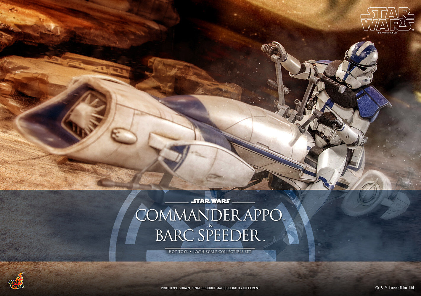 Hot Toys: Star Wars The Clone Wars™ 1:6 Scale Figure - Commander Appo With BARC Speeder