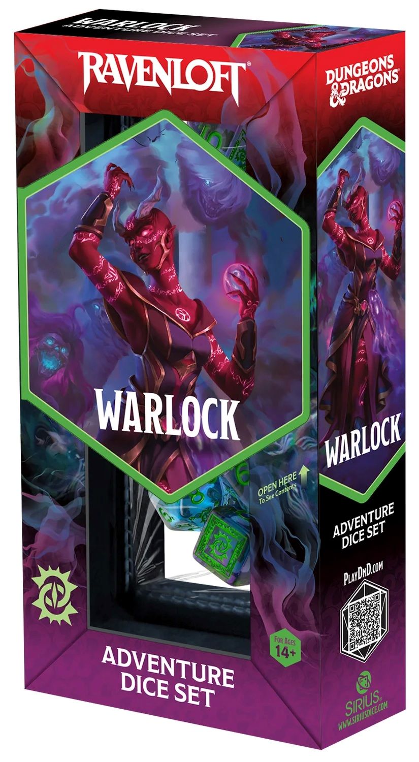 Dungeons & Dragons: Ravenloft Adventure Dice Set - Warlock Green/Purple