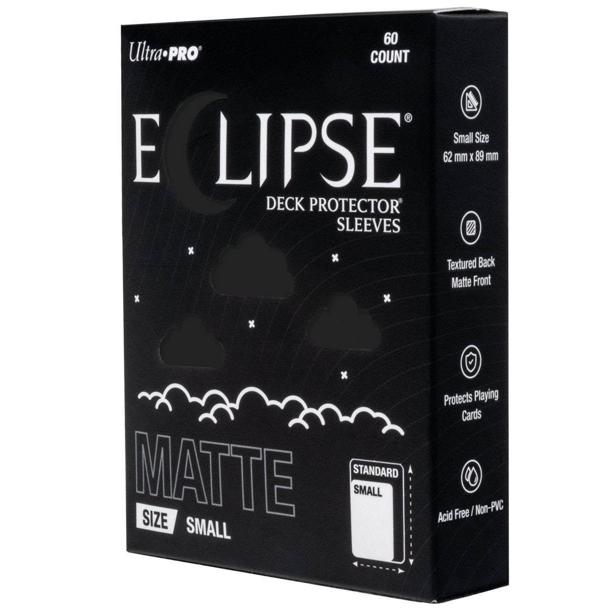 ECLIPSE® Matte Small DECK PROTECTOR® Sleeves: 60 Count - Jet Black