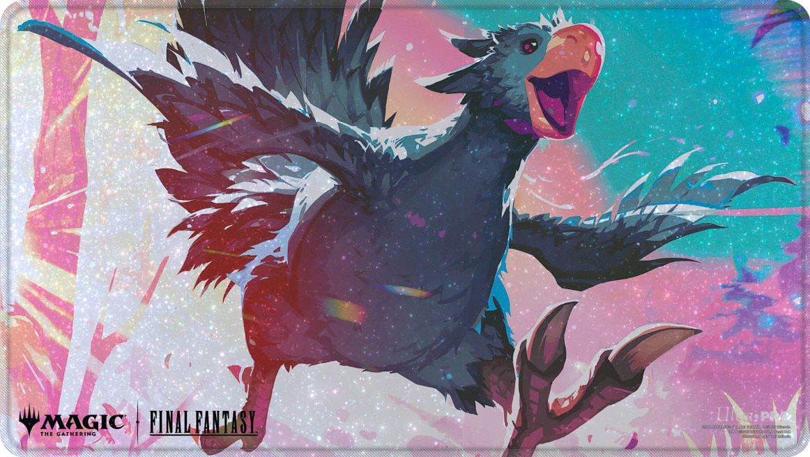 mtg final fantasy holofoil playmat Zanarkand, Ancient Metropolis - With dimensions of approximately 24 in Traveling Chocobo Black Final Fantasy