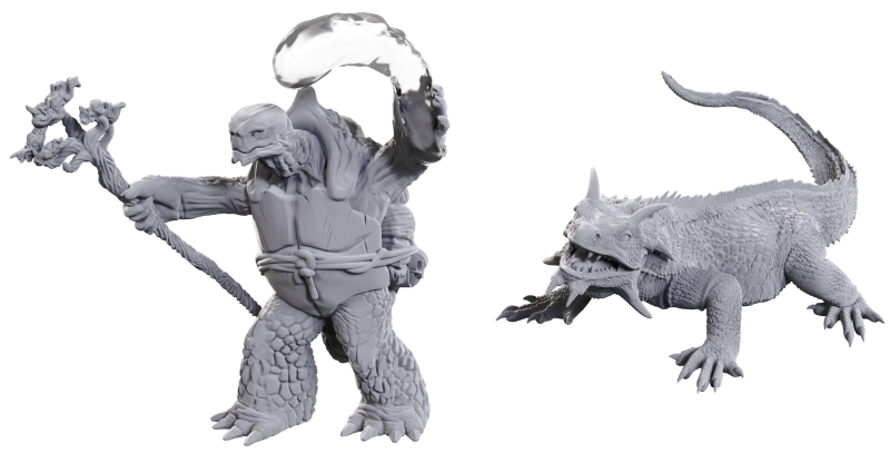 Dungeons & Dragons Nolzurs Miniatures: Wave 24 - Tortle Druid & Wild Shape Giant Lizard