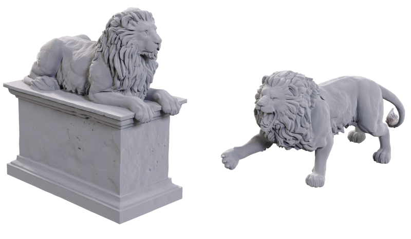 Deep Cuts Miniatures: Wave 24 - Stone Lion/Animated Stone Lion